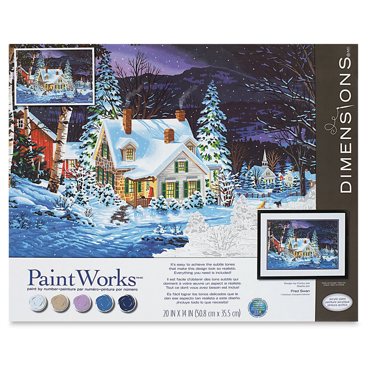 Paintworks Winter&#x27;s Hush 20&#x22; x 14&#x22; Paint by Number Kit