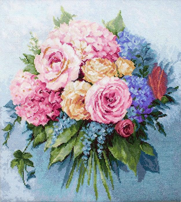 Flower Bouquet Pattern Counted Cross Stitch Kits for Adults and