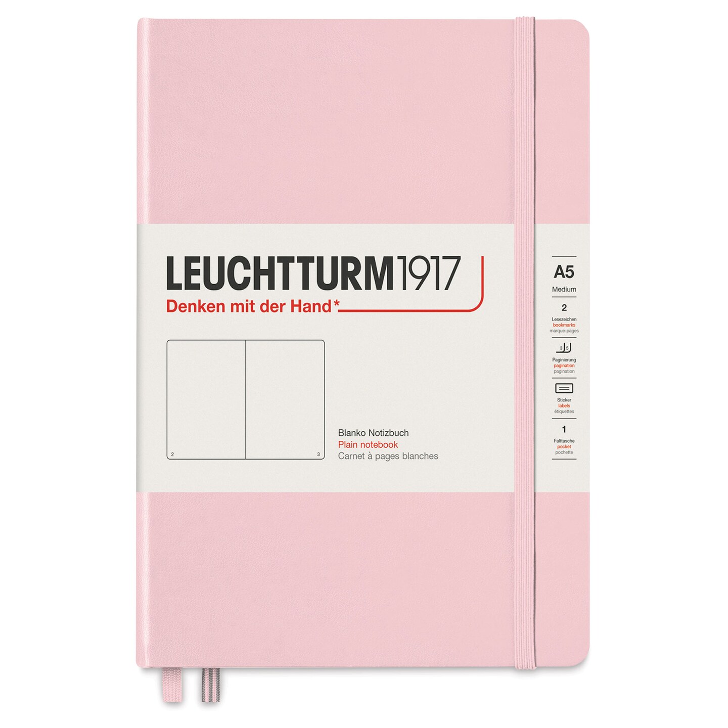 Leuchtturm1917 Blank Hardcover Notebook - Powder, 5-3/4&#x22; x 8-1/4&#x22;
