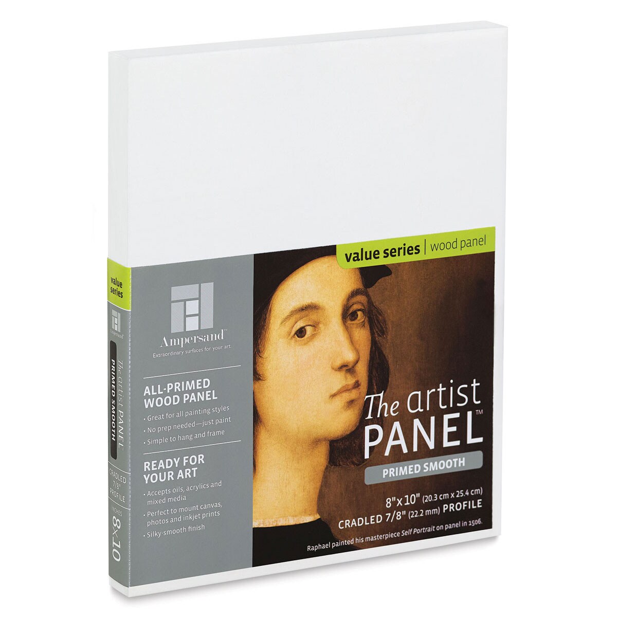 Ampersand Value Series Artist Panel - Smooth, 8" x 10", 7/8" Cradle