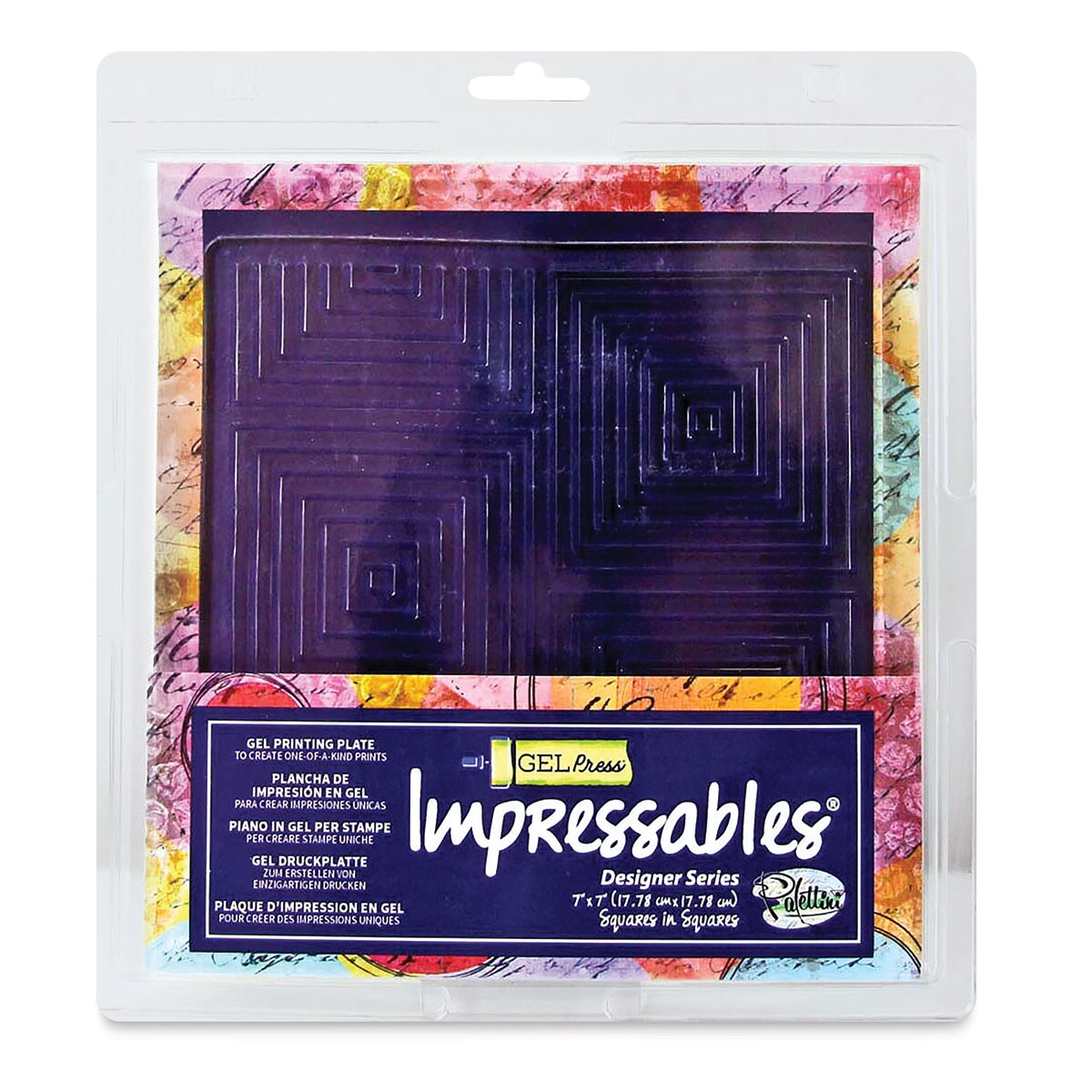 Gel Press Impressables - Squares in Squares, 7&#x22; x 7&#x22;