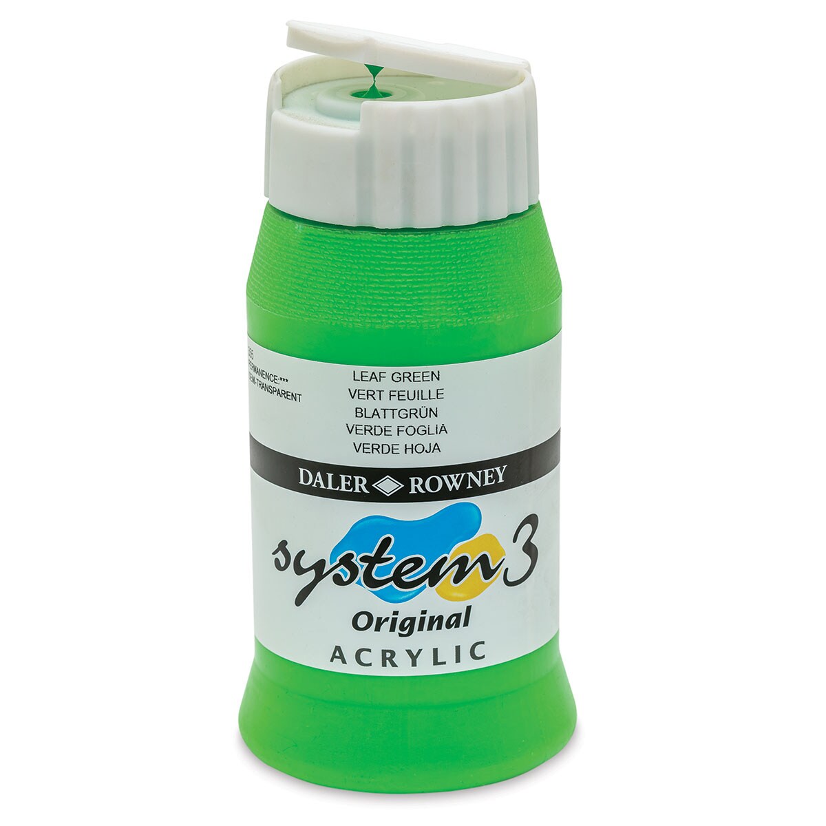 Daler-Rowney System3 Acrylic - Leaf Green, 500 ml bottle