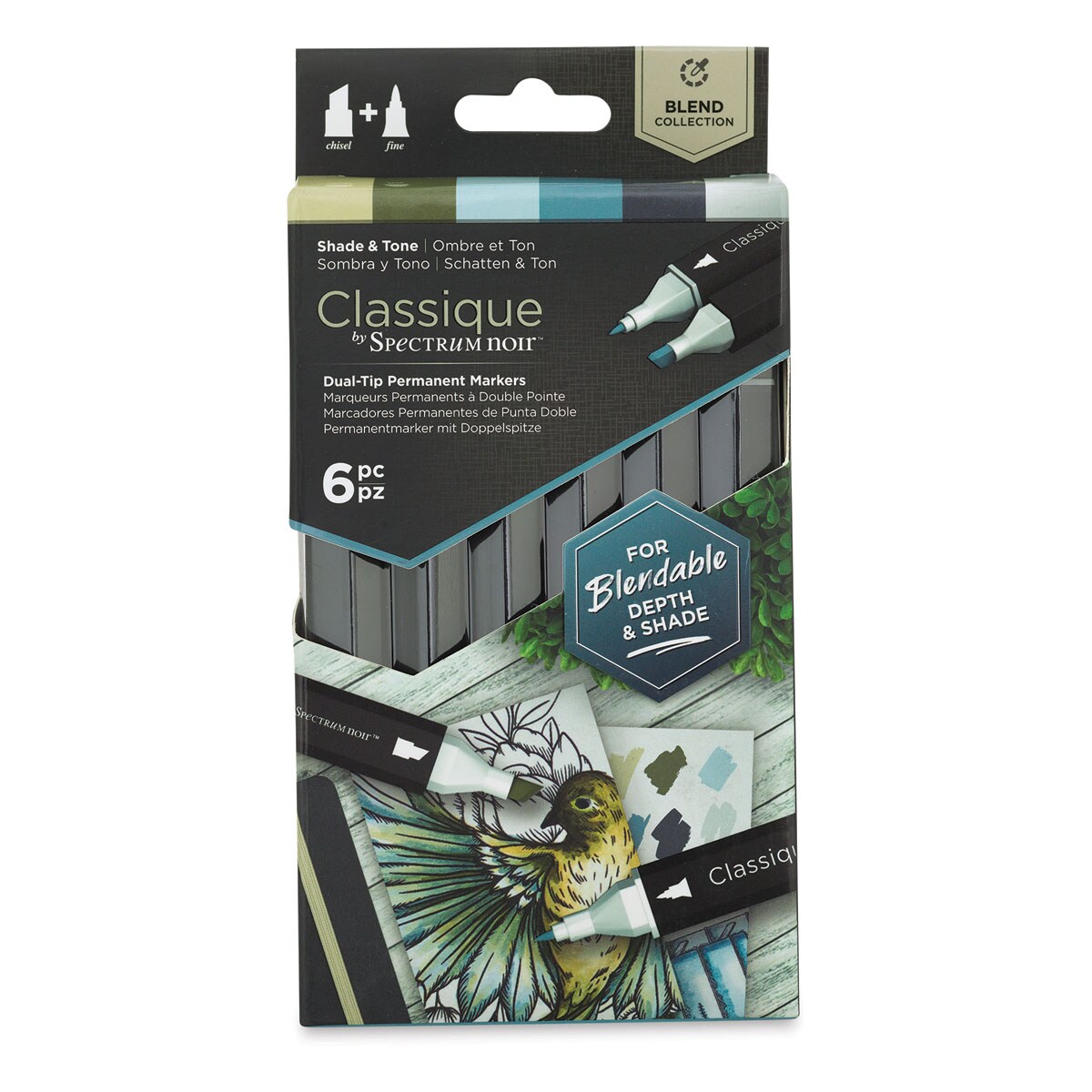 Spectrum Noir Classique Markers - Shades and Tones, Set of 6