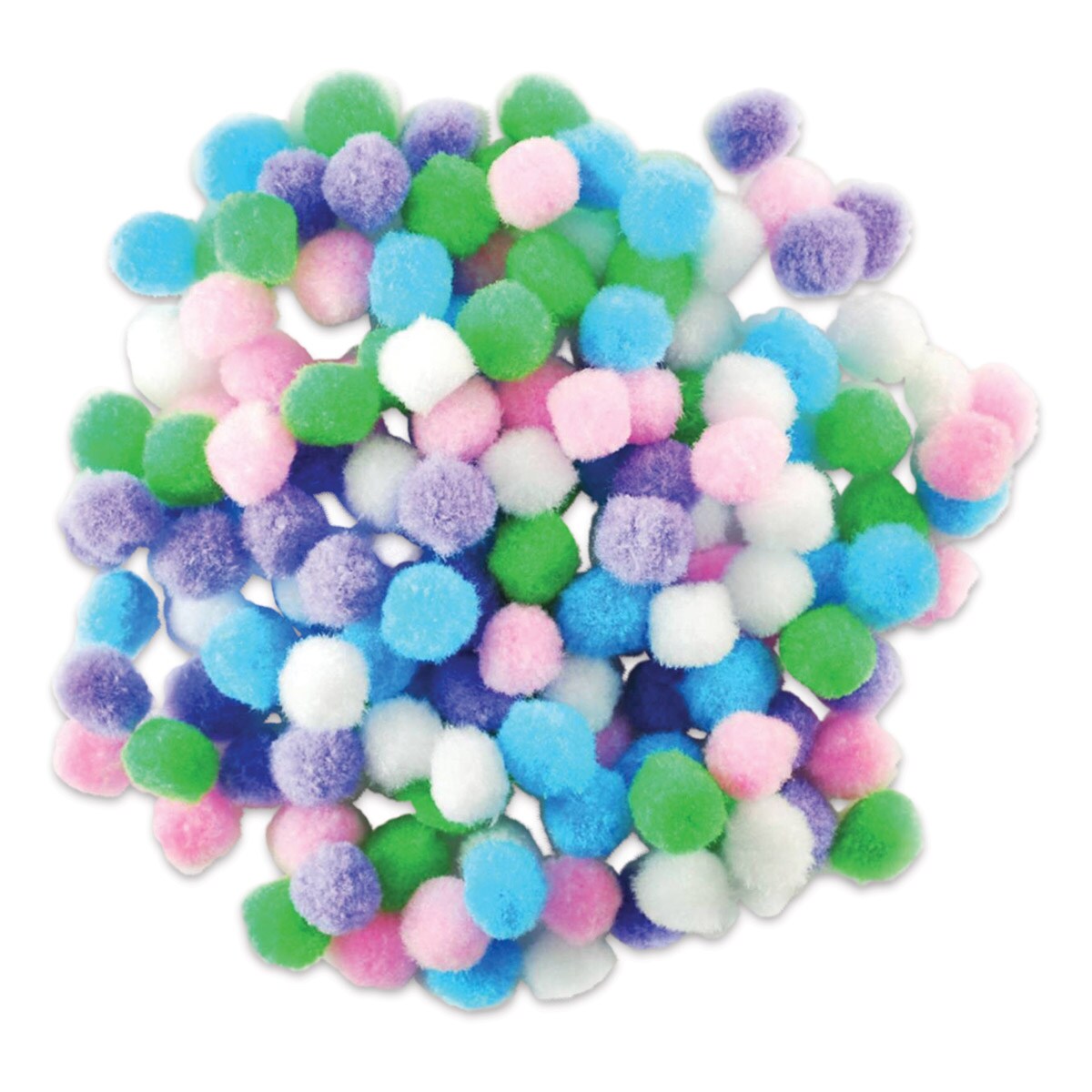 Krafty Kids Pom Poms - Pastel Colors, 1/2", Mini, Package of 150