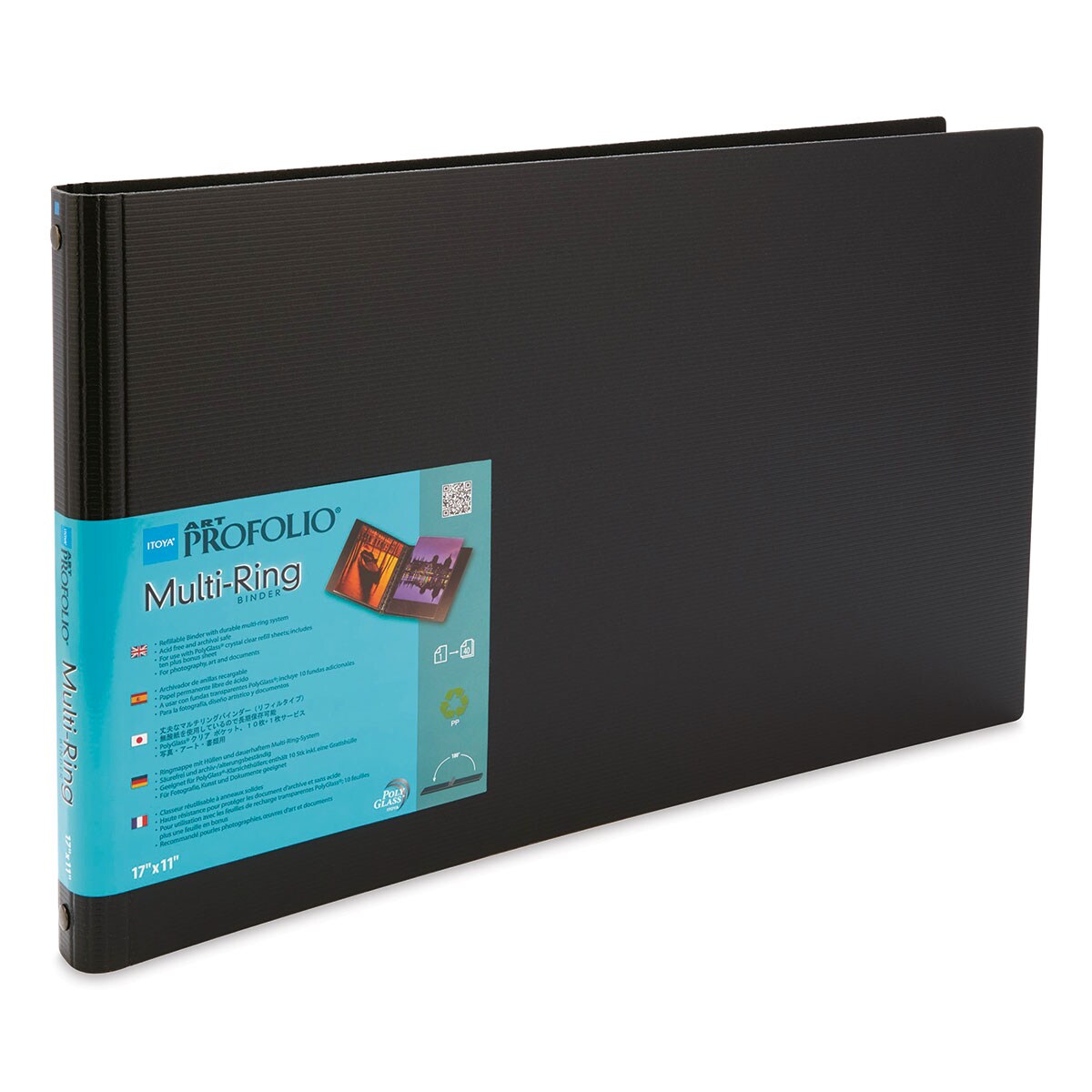 Itoya Art Profolio Multi-Ring Binder - 17" x 11", Black, Landscape