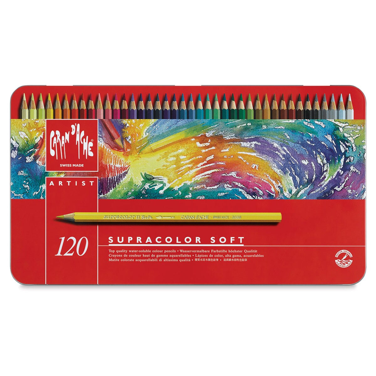 Caran d'Ache Supracolor Soft Aquarelle Pencil Set - Set of 120, Assorted Colors