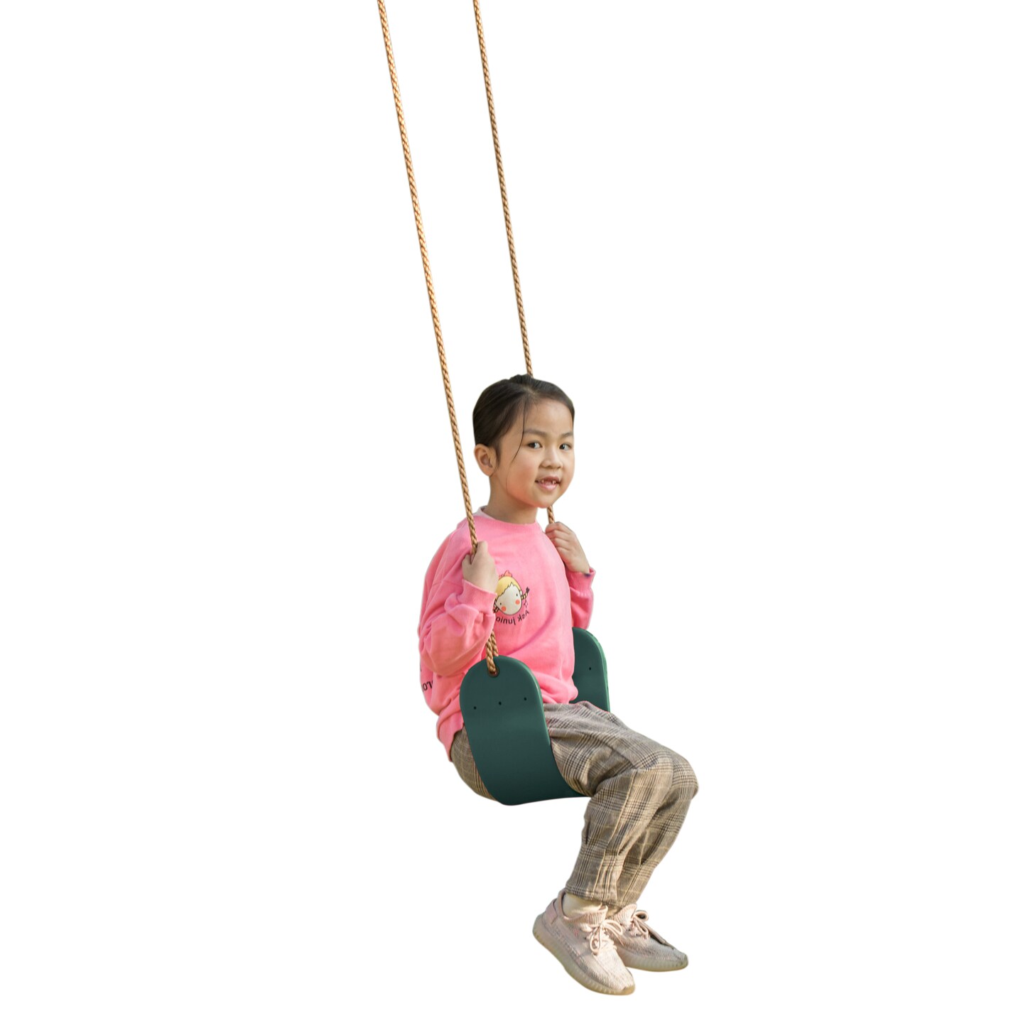 Outdoor Playground Kids Heavy Duty Swing Seat, EVA Belt Swing with Rope for All Ages