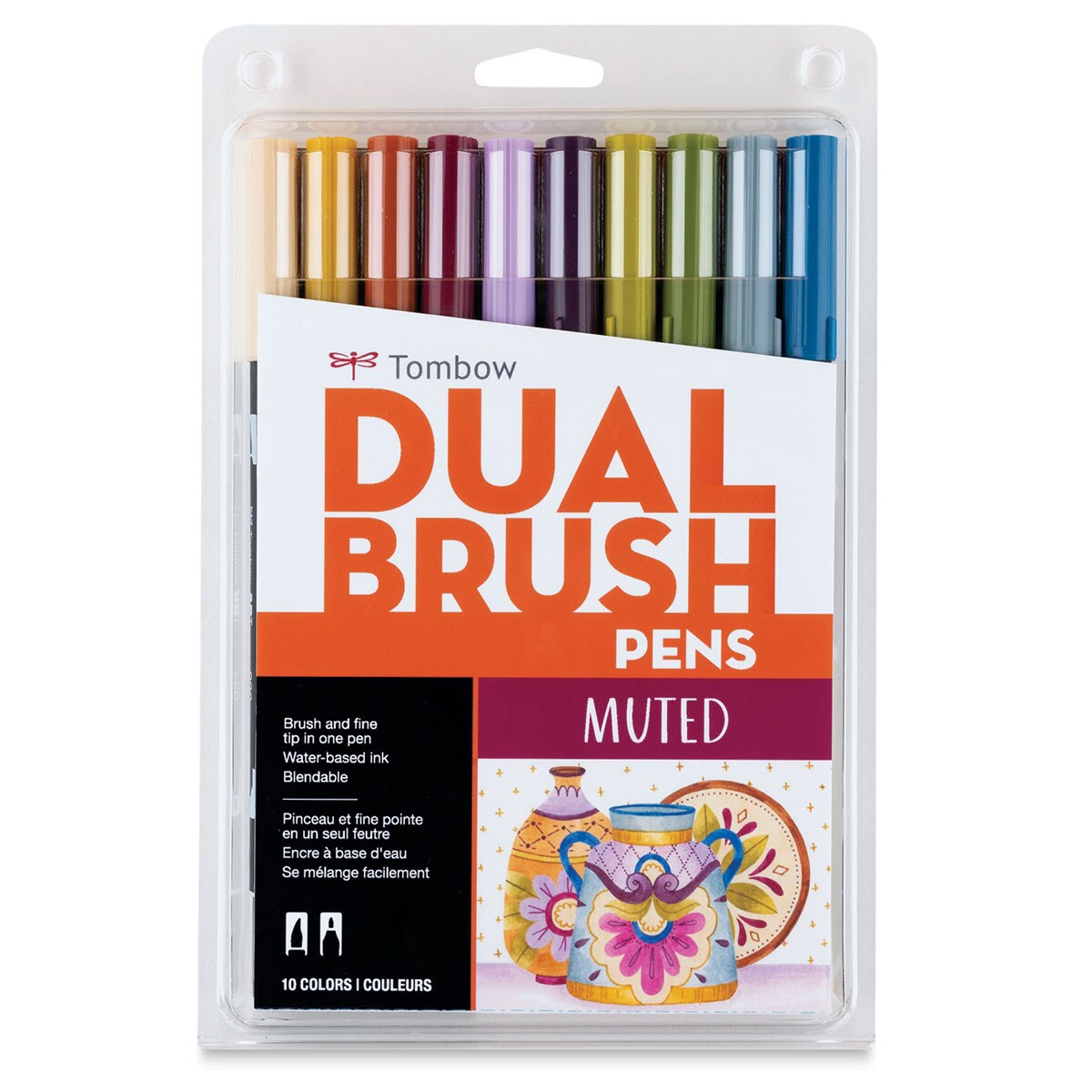 Tombow Dual Brush Pens - Muted Colors, Set of 10