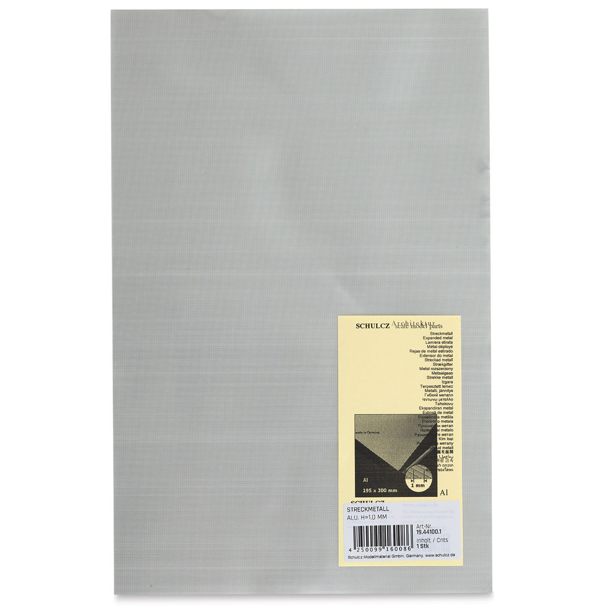 Schulcz Structured Aluminum Sheet - Mesh, 1mm, 7-5/8&#x22; x 11-3/4&#x22;
