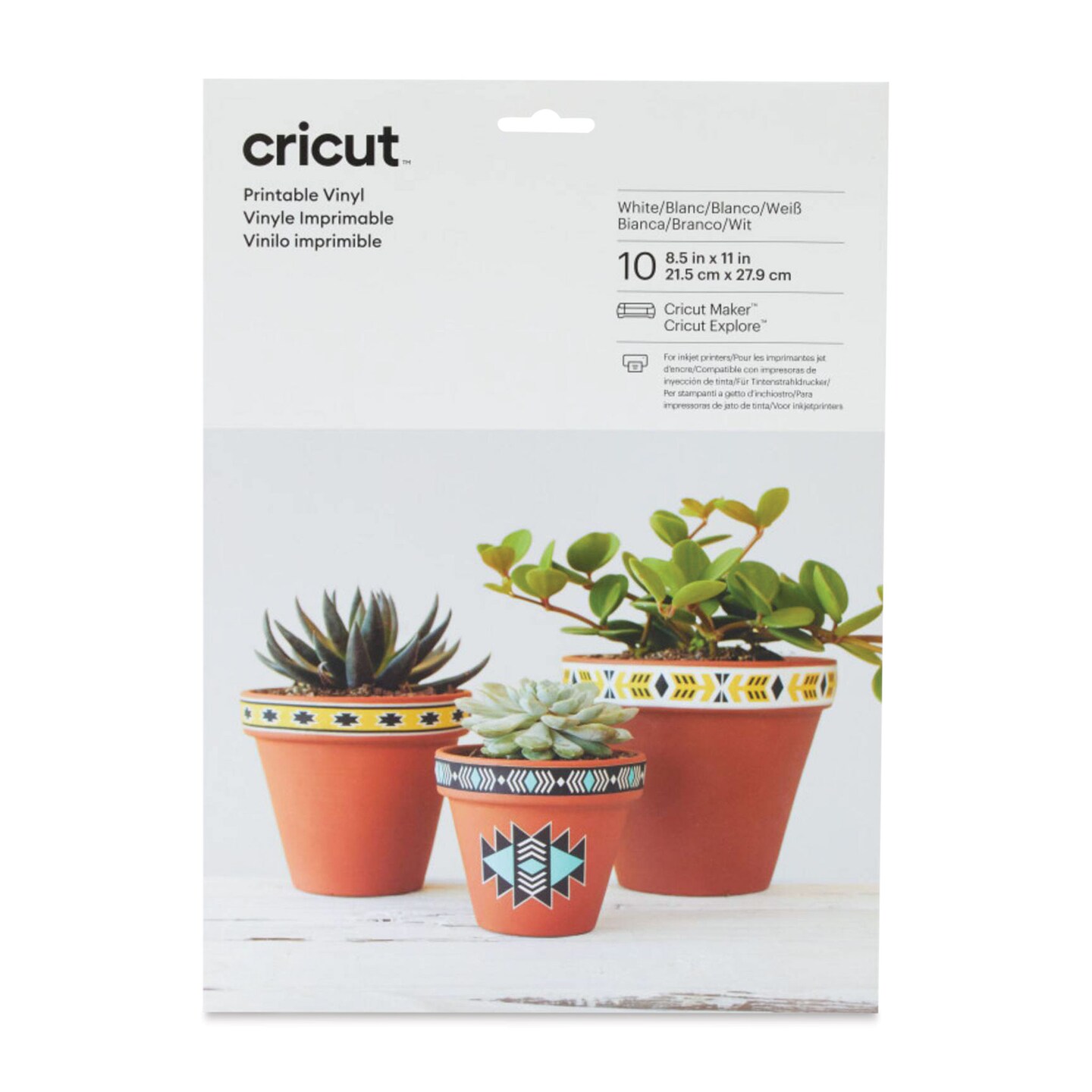 Cricut Printable Vinyl Sheets - 8-1/2&#x22; x 11&#x22;, Pkg of 10 Sheets
