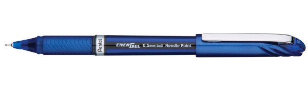 EnerGel NV Liquid Gel Pen, (0.5mm) Needle Tip, Fine Line Capped, Blue Ink