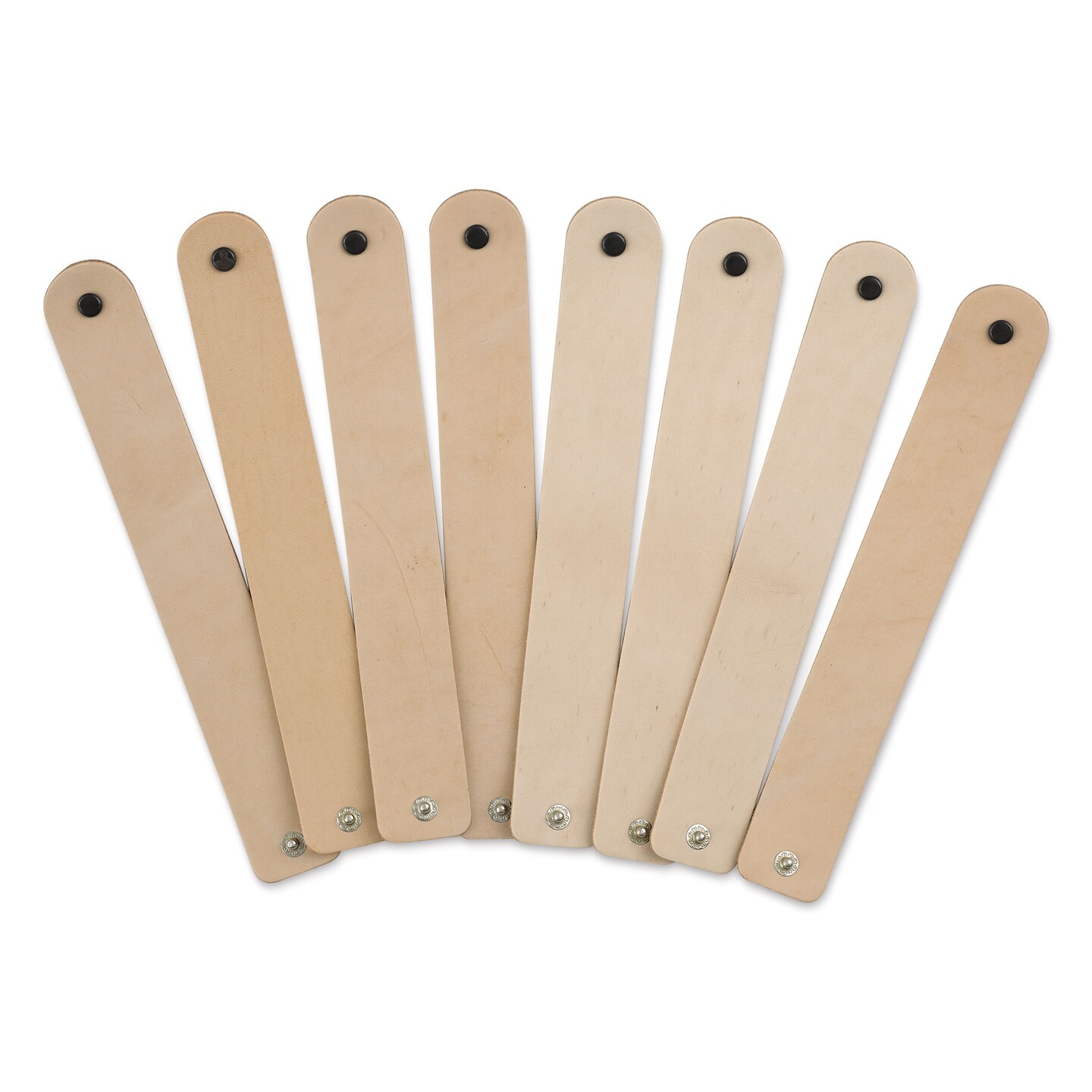 Realeather Leather Wristbands - Natural, 1-1/4" x 9", Pkg of 8