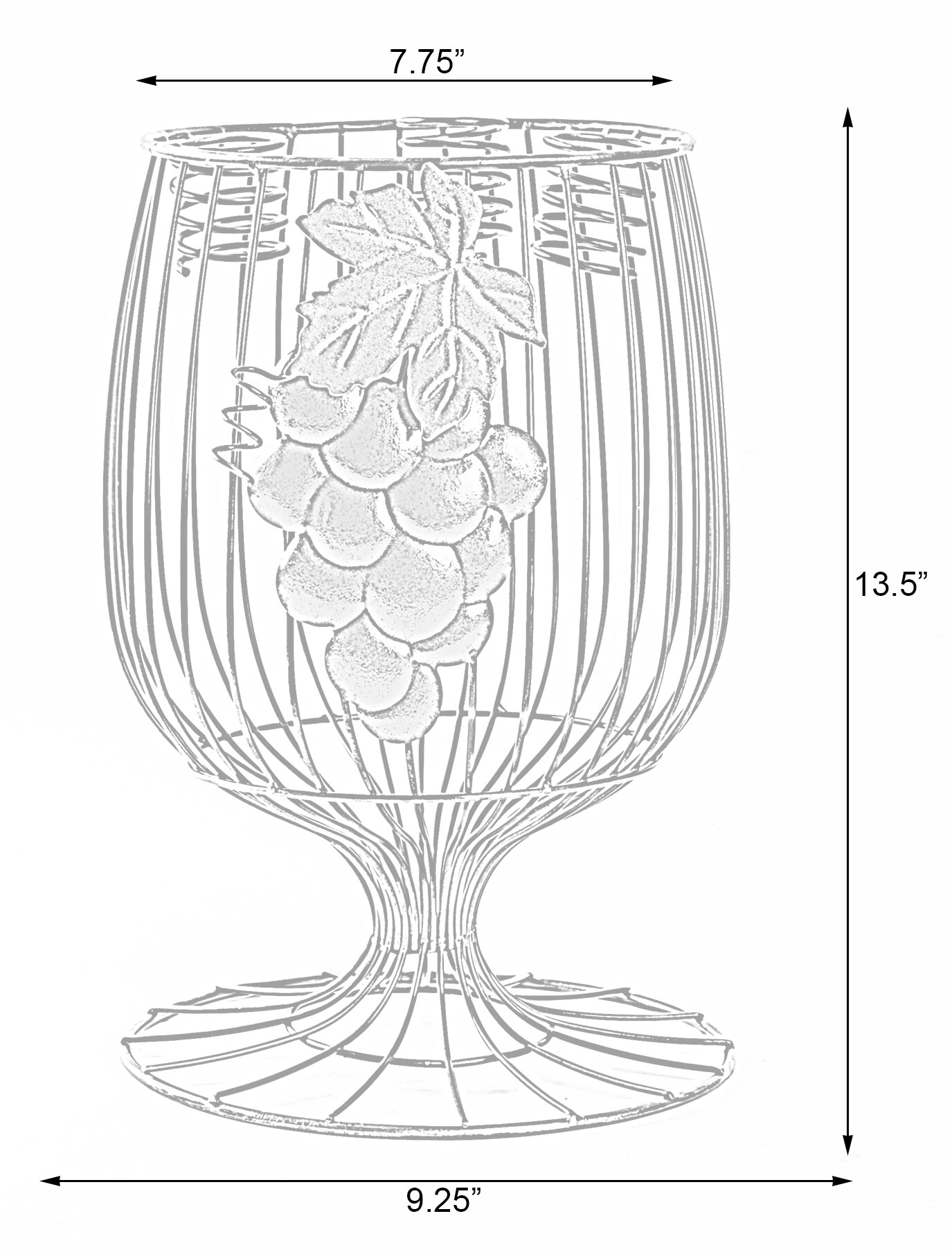 Vintage Decorative Metal Wire Goblet Shaped Freestanding Wine Bottle and Cork Holder