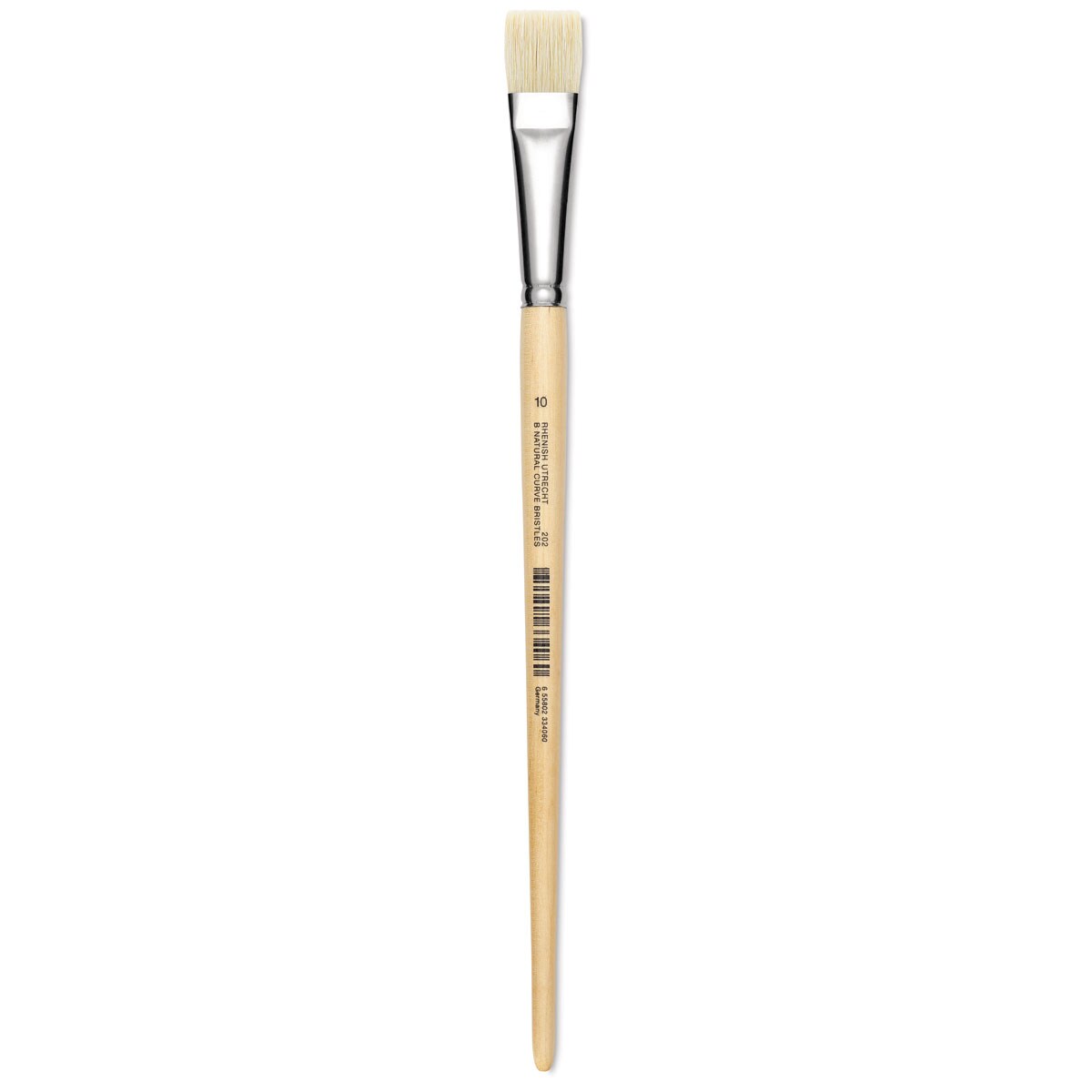 Utrecht Rhenish Pure Hog Bristle Brush - Bright, Size 10, Long Handle