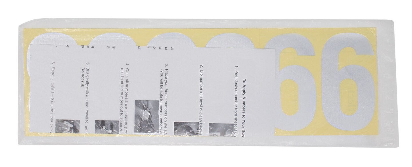 Address America  Pack of 44 Pre-Cut Reflective Numbers 4&#x22;  white reflective