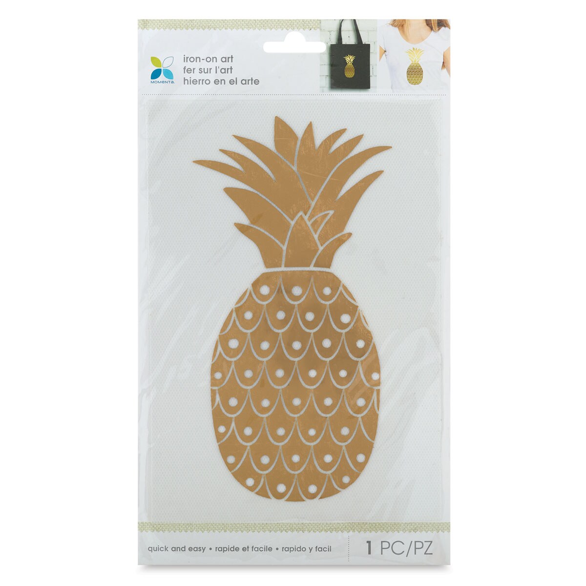 Momenta Iron-On Art - Gold Foil Pineapple