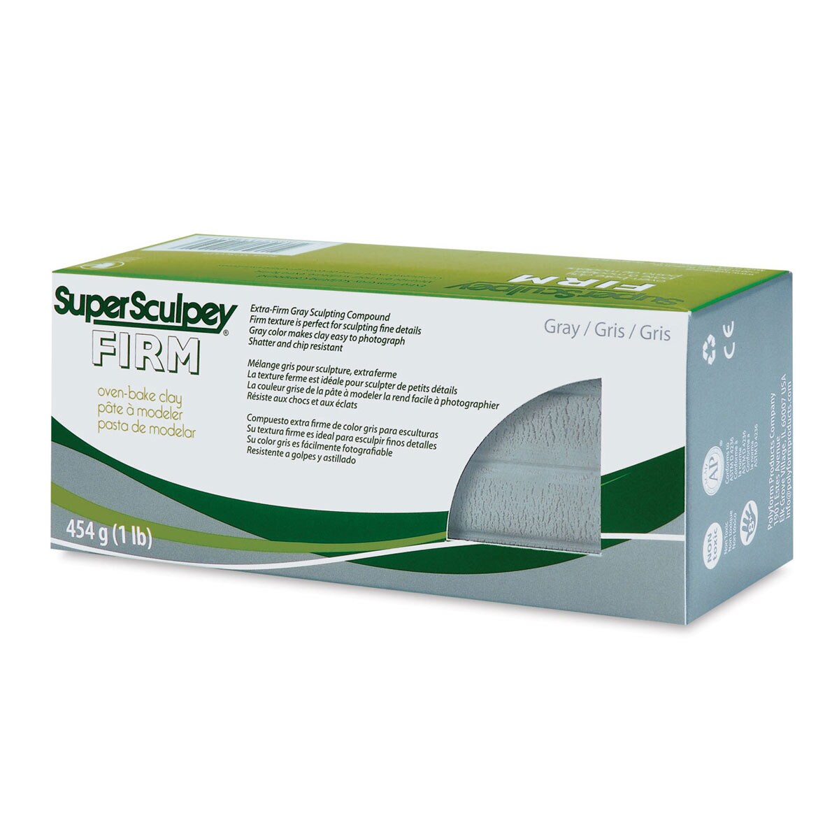 Super Sculpey Firm 1lb 454g., Gray Color, Oven Baked Polymer Clay