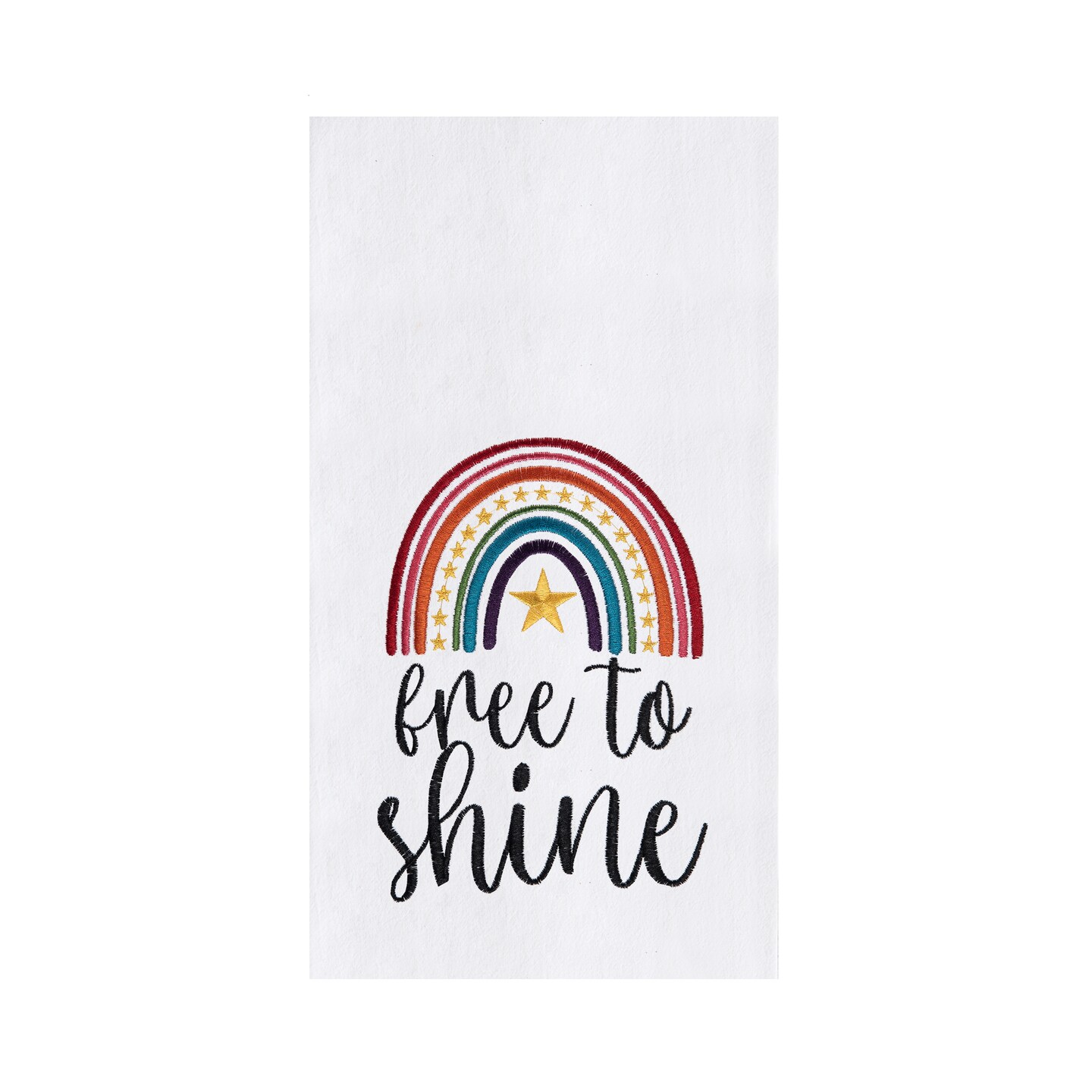 Free To Shine Rainbow Pride Cotton Kitchen Dishtowel - Pride