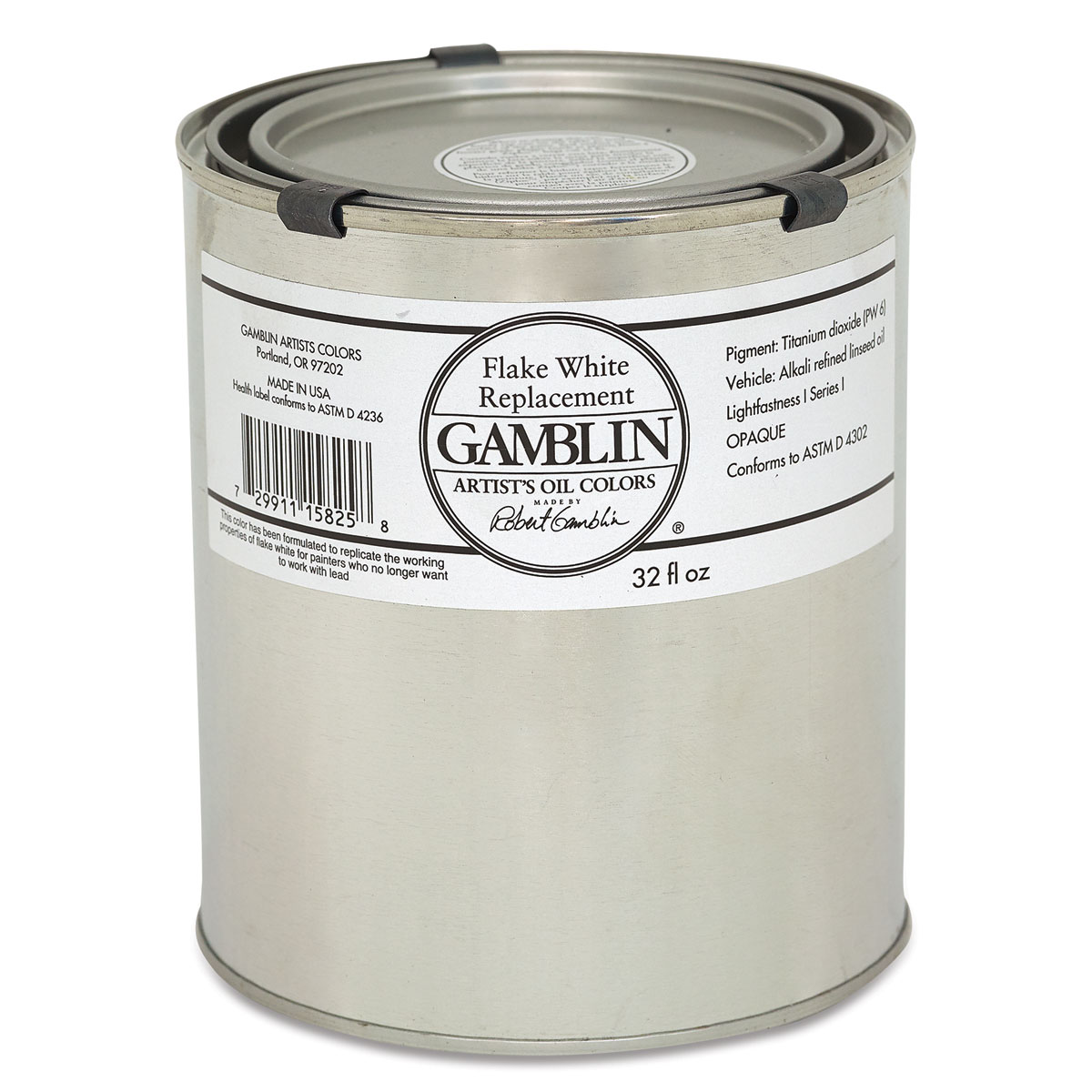 Gamblin Artist's Oil Color - Flake White Replacement, 32 oz Can