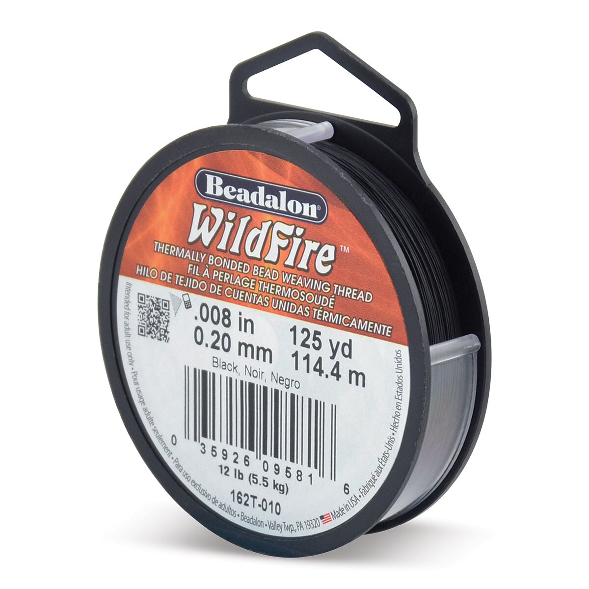 Beadalon WildFire Beading Thread - Black, 0.008&#x22;, 125 yds