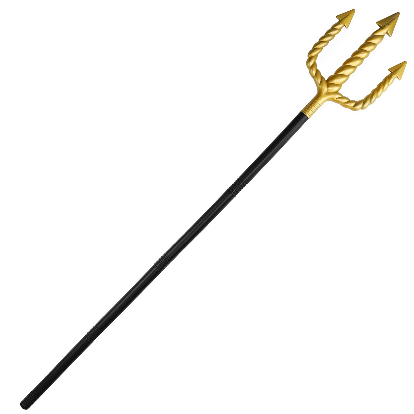 Gold Trident Costume Accessory - Golden Pitchfork Spear Toy Prop Weapon Staff Accessories for Adults and Kids Costumes