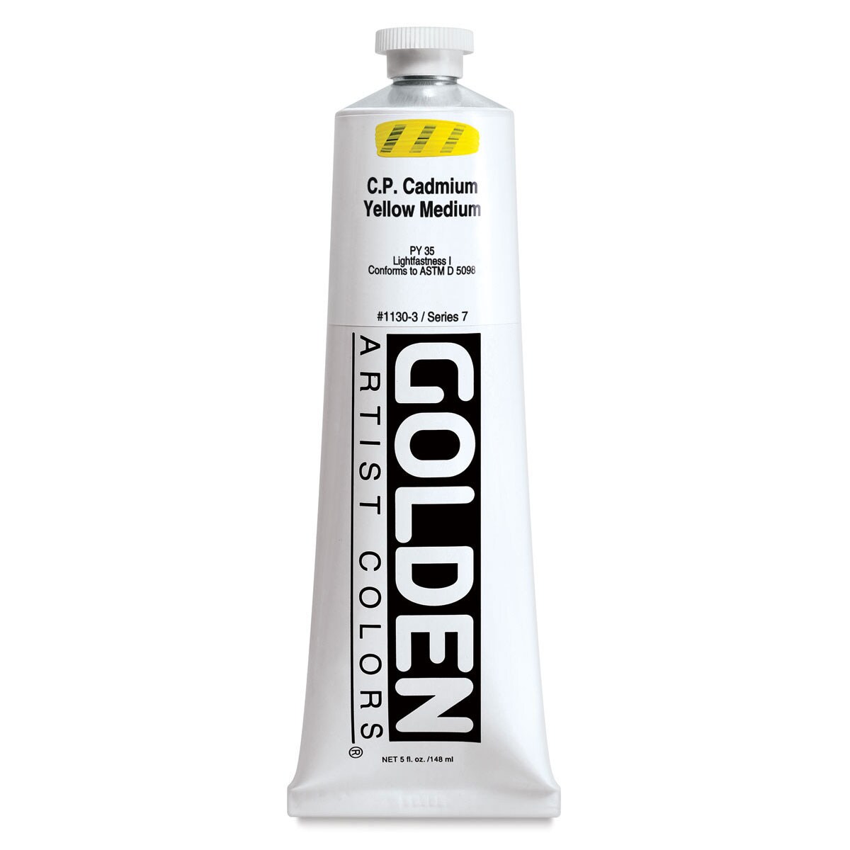 Golden Heavy Body Artist Acrylics Cadmium Yellow Medium, 5 oz Tube