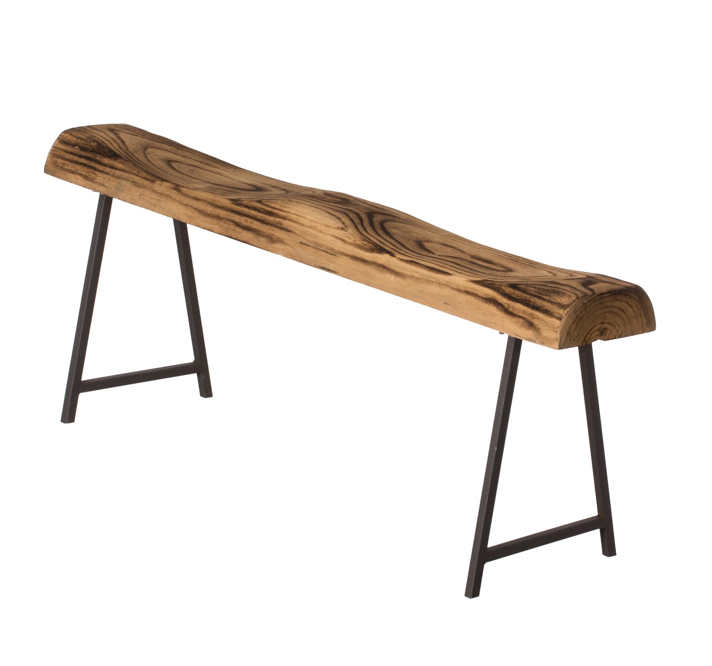 Rustic Carved Wood Natural Log Accent Bench for Entryway, Indoor and Outdoor