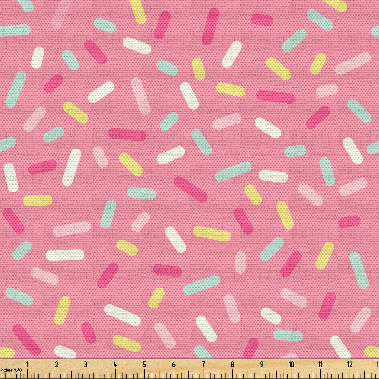Ambesonne Pink and White Fabric by The Yard, Abstract Pattern of Colorful  Donut Sprinkles Tasty Food Bakery Theme, Decorative Fabric for Upholstery  and Home Accents, 5 Yards, Pink Yellow