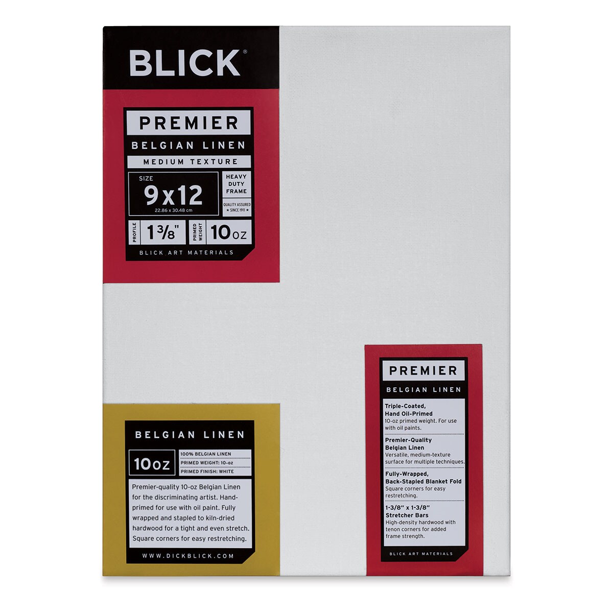 Blick Premier Belgian Linen - 9&#x22; x 12&#x22;, Oil-Primed, 1-3/8&#x22; Profile