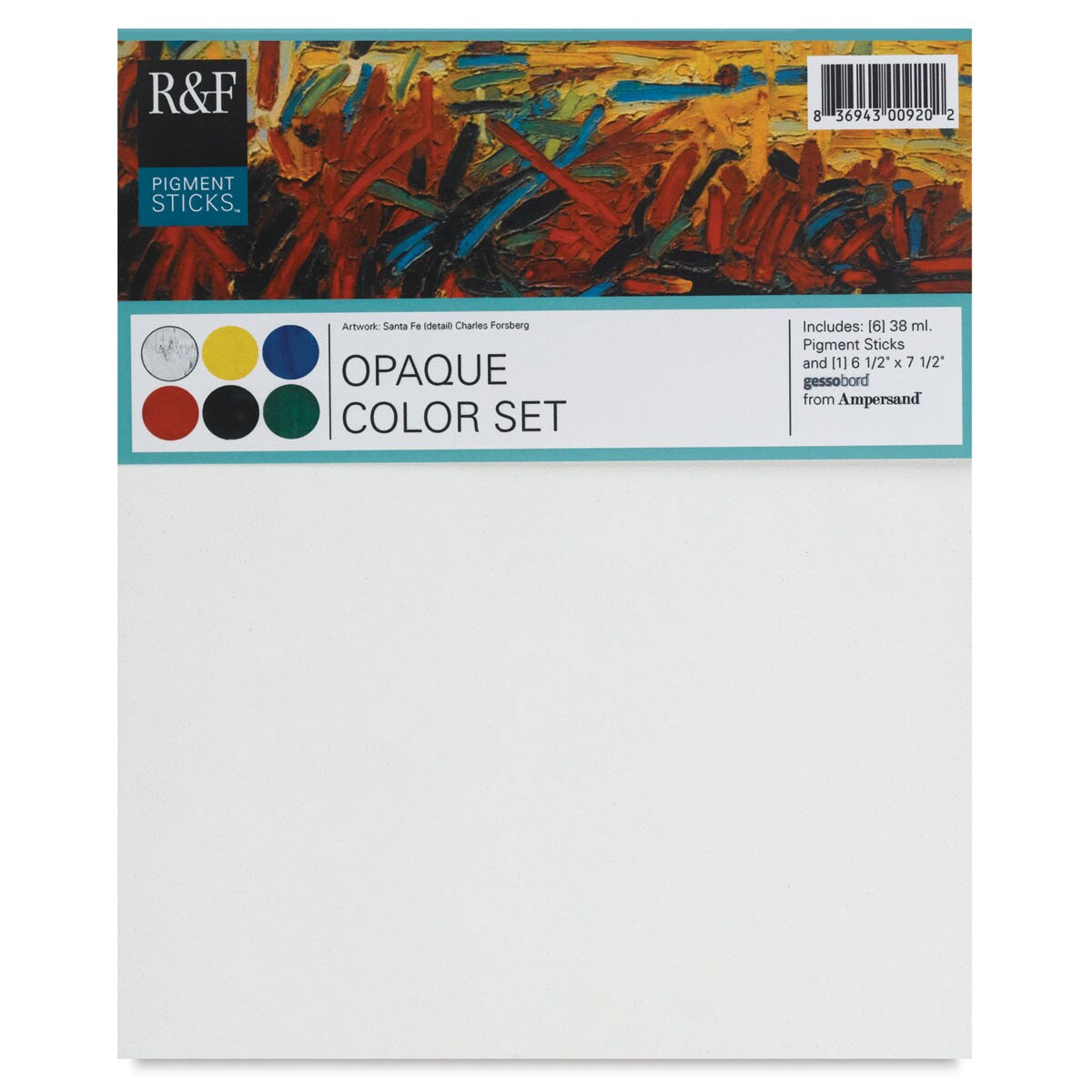 R&#x26;F Pigment Sticks - Opaque Colors, Set of 6, 38 ml sticks