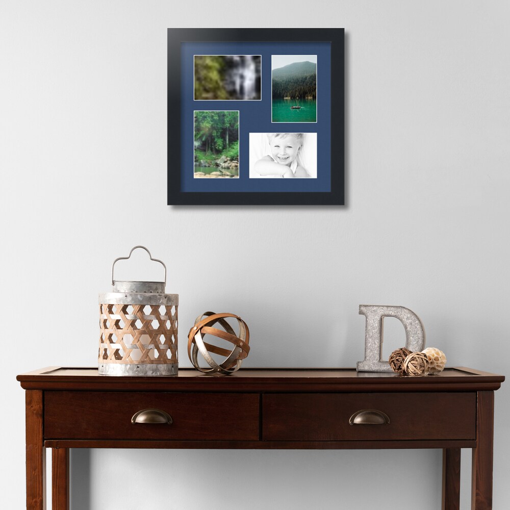 ArtToFrames Collage Photo Picture Frame with 4 - 4x6 inch Openings, Framed in Black with Over 62 Mat Color Options and Regular Glass (CSM-3926-178)