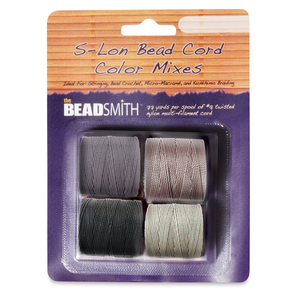 Beadsmith S-Lon Cord Multipack – 4 Bobine Di Filo Per Gioielli (Cool Neutrals Mix) - 6