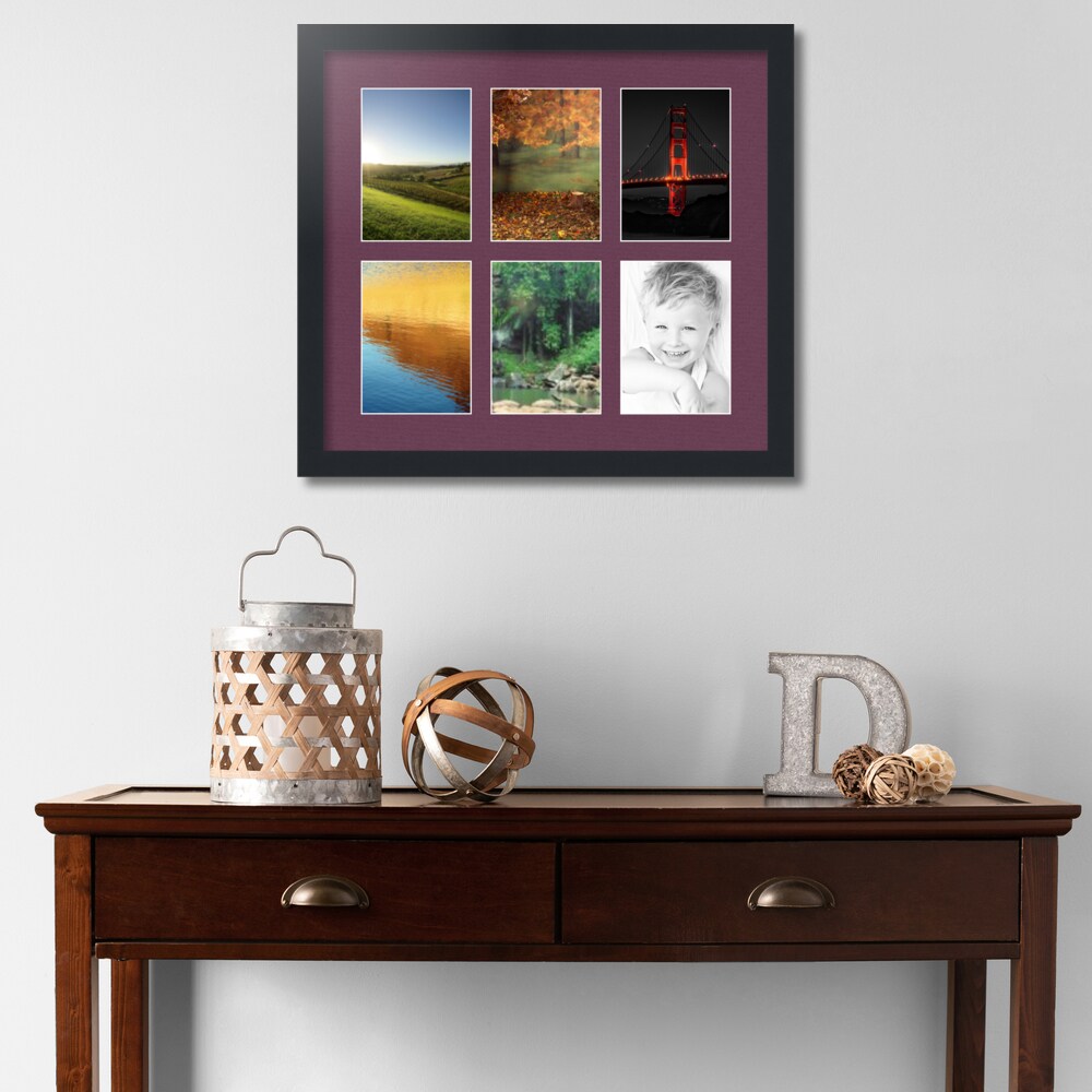 ArtToFrames Collage Photo Picture Frame with 6 - 5x7 inch Openings, Framed in Black with Over 62 Mat Color Options and Plexi Glass (CSM-3926-2041)