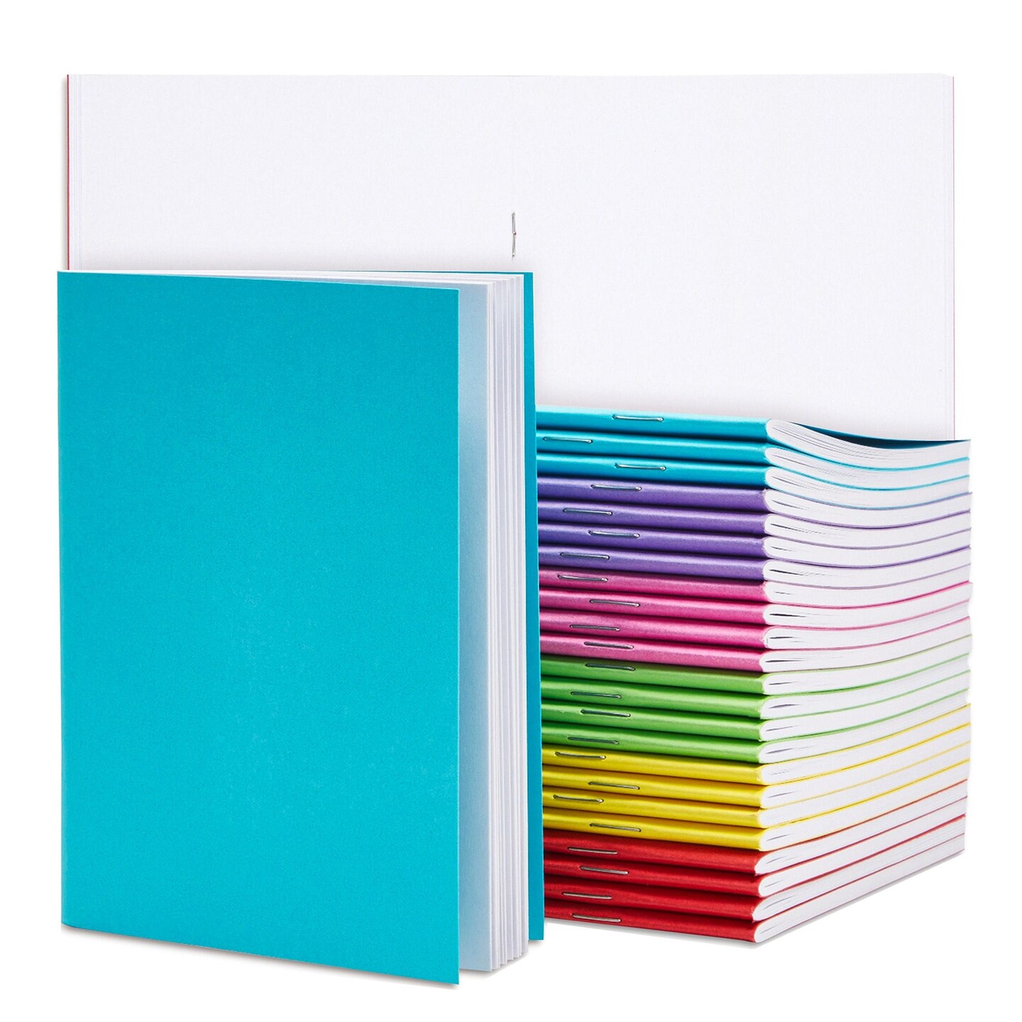 Upper Midland Products 55 Pk Mini Notebooks Journals Blank Paper Books For  Kids Students Assorted Vibrant Colors 24 Pages (4.25 x 5.5 Inches) - Bulk