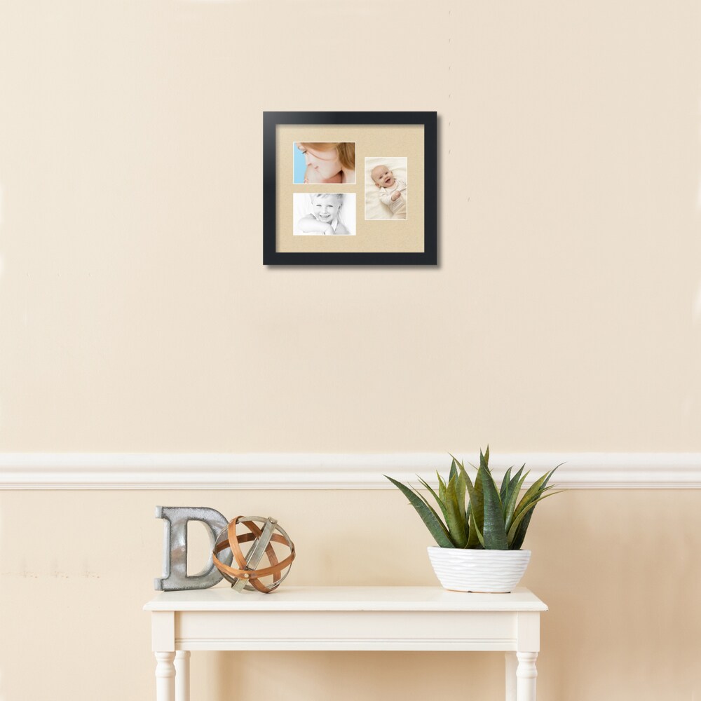 ArtToFrames Collage Photo Picture Frame with 3 - 4x6 inch Openings, Framed in Black with Over 62 Mat Color Options and Regular Glass (CSM-3926-389)