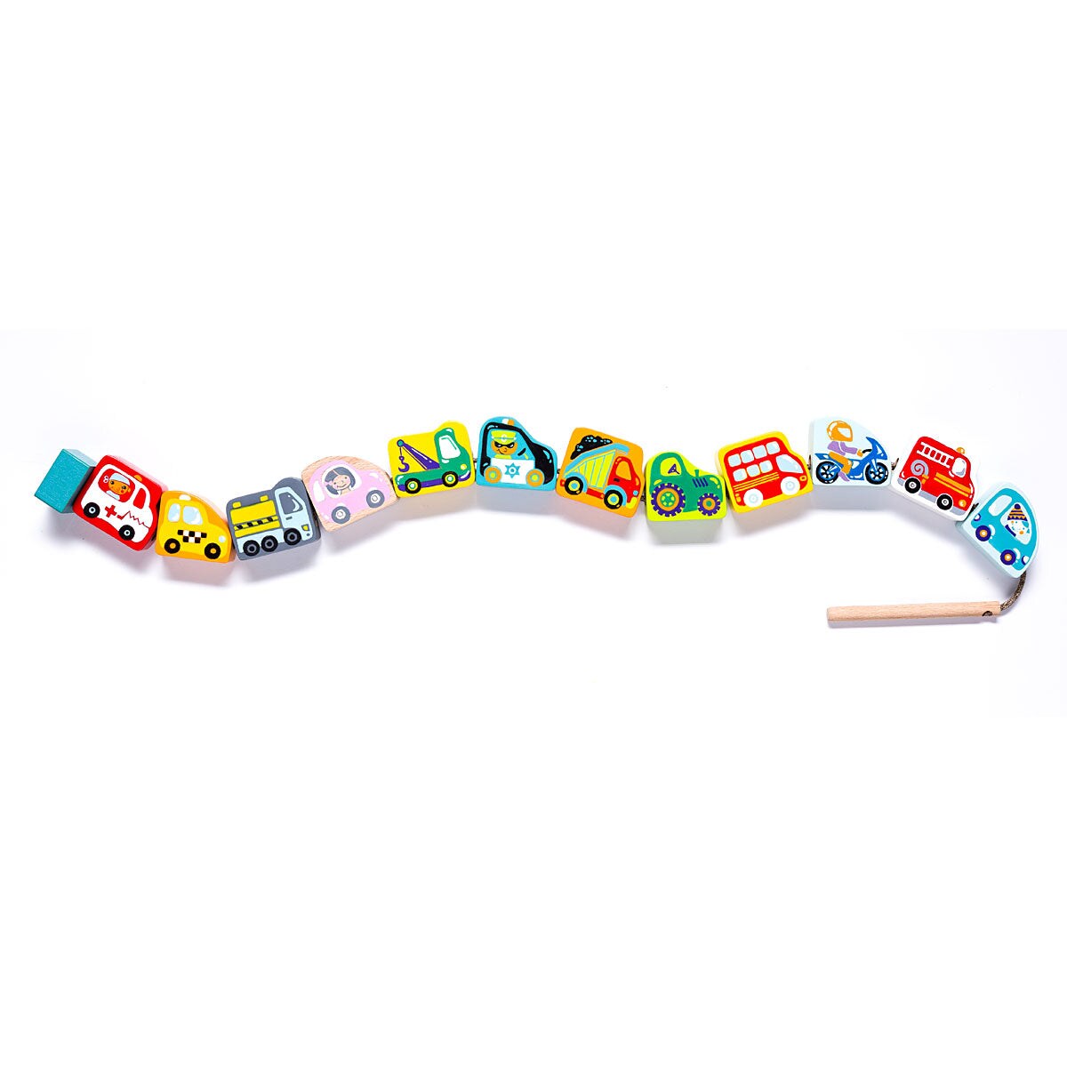 Wise Elk/Cubika Wooden Lacing Toy - Flying Cars