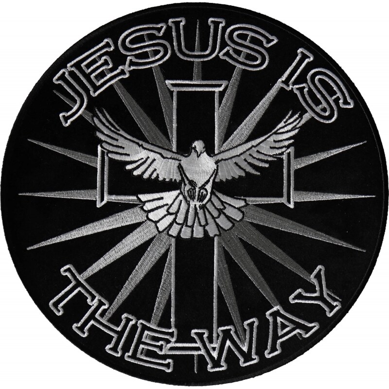 Black Embroidery Patches Jesus Cross Sew Iron On Embroidered