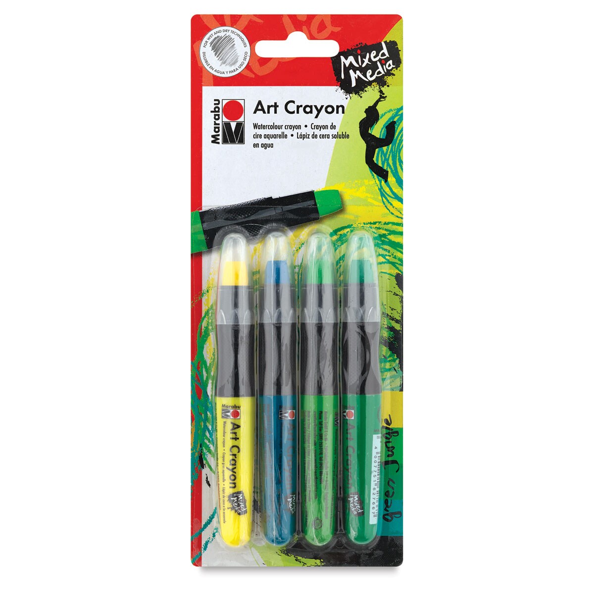 Marabu Art Crayons - Jungle, Set of 4