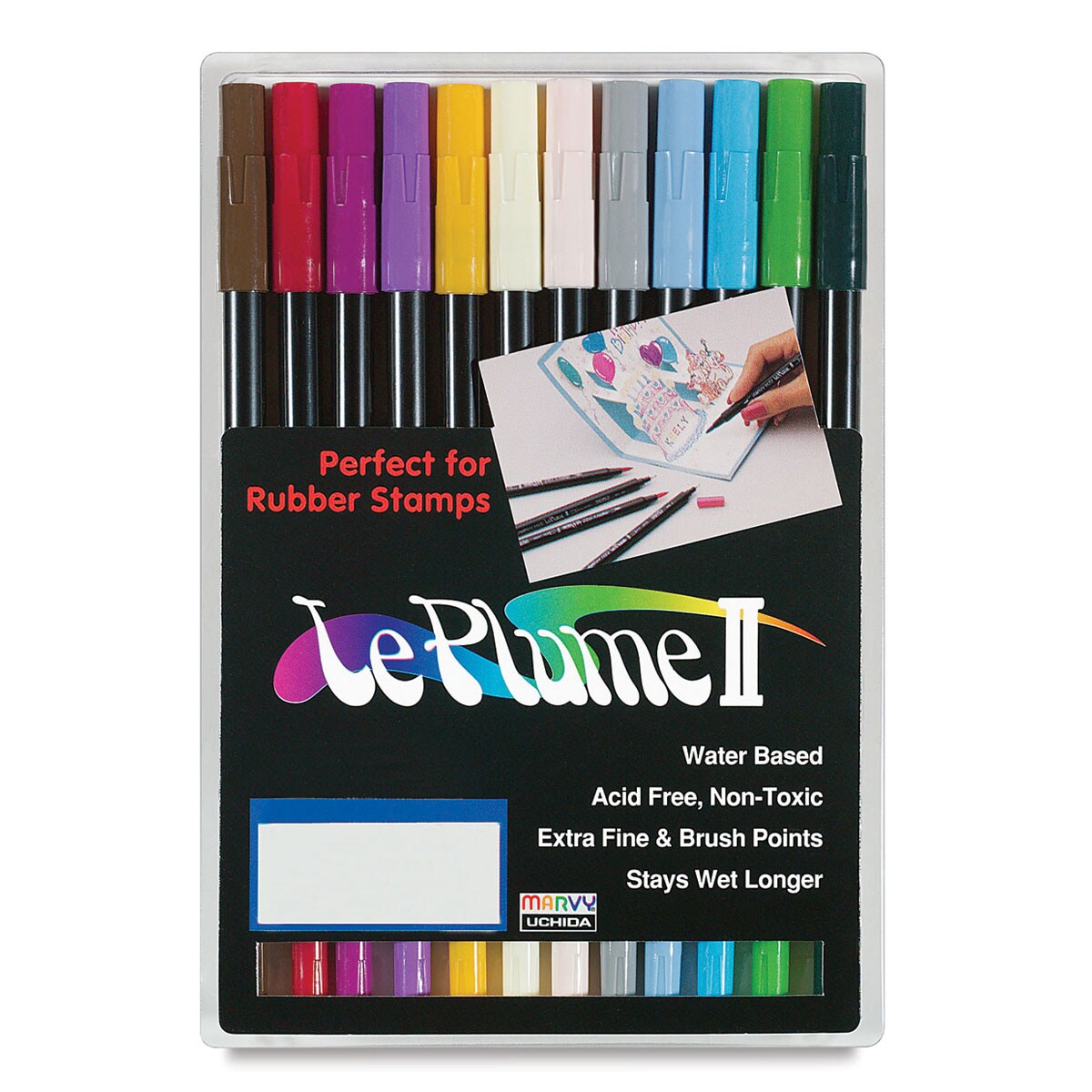 Le Plume II Dual-Tipped Marker - Basic Colors, Set of 12