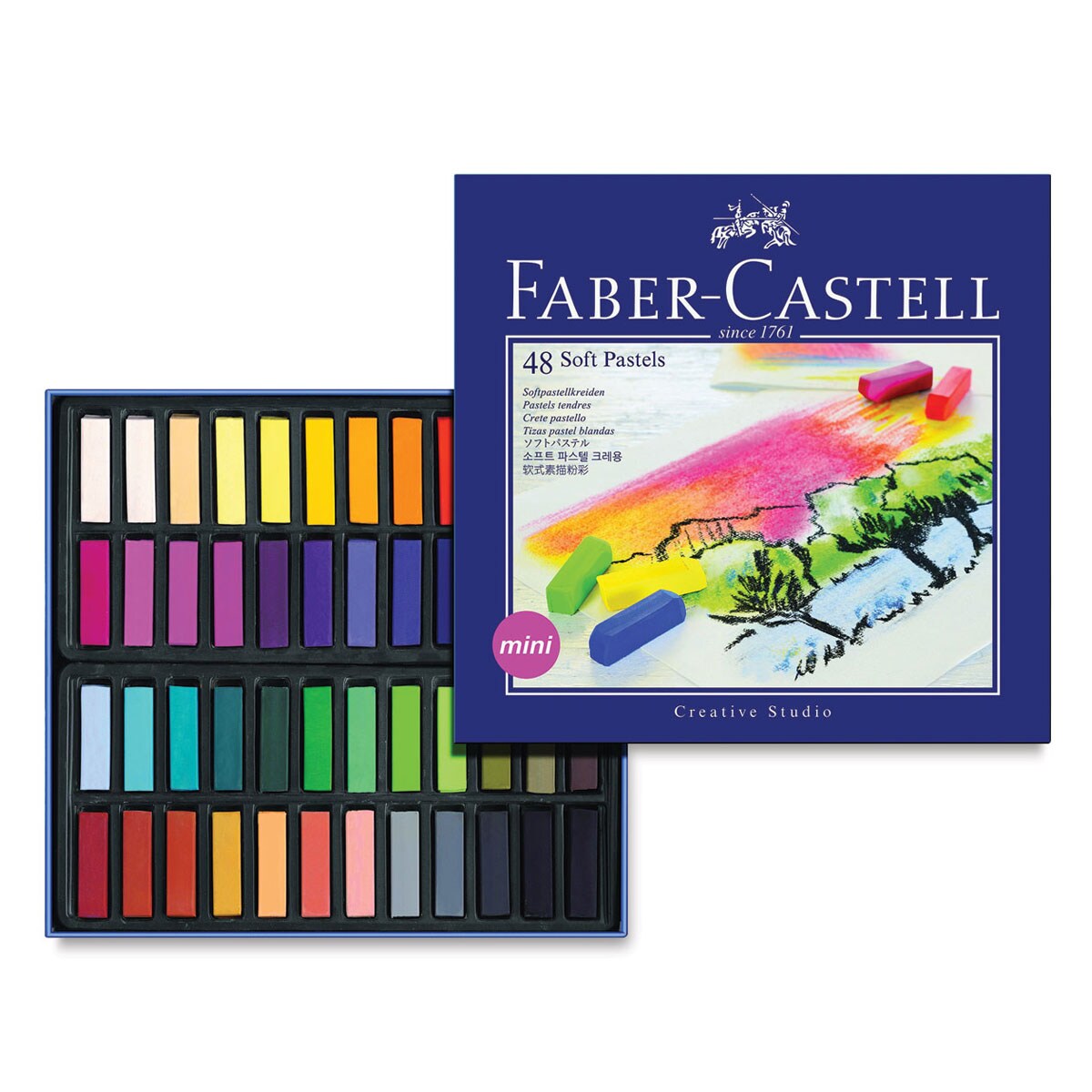 Faber-Castell Goldfaber Studio Soft Pastels - Assorted Colors, Set of 48