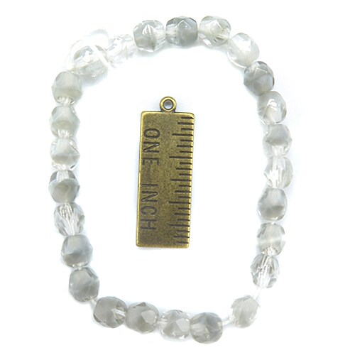 Smoky Gray &#x26; Clear Rondelle Faceted Czech Glass Beads (1 strand/25 beads) (B614)