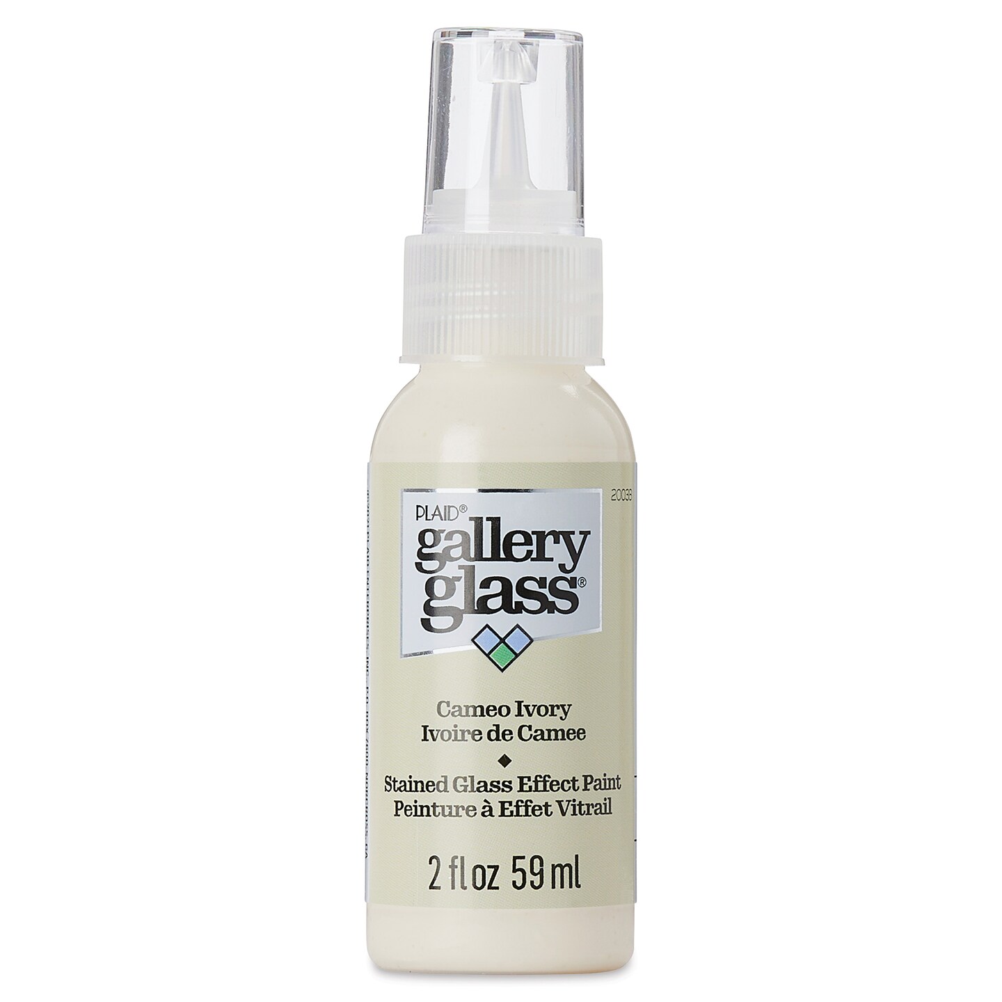 Plaid Gallery Glass Paint - Cameo Ivory, 2 oz