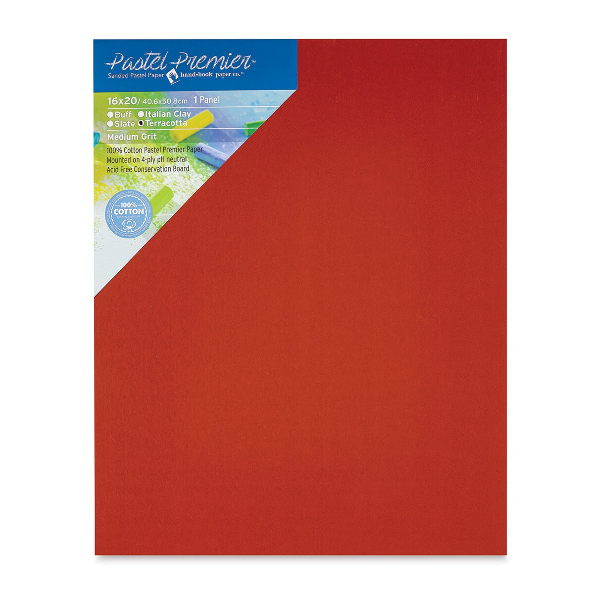 Handbook Paper Co. Pastel Premier Sanded Pastel Boards - 16 x 20,  Terracotta, Single Board