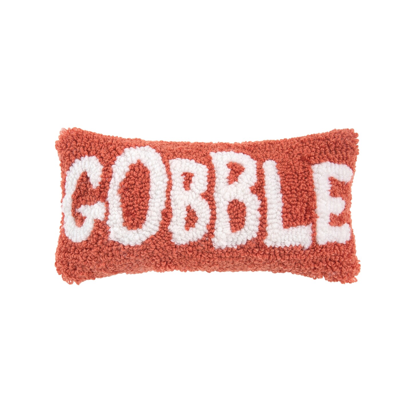 6&#x22; x 12&#x22; Gobble Thanksgiving Hooked Throw Pillow