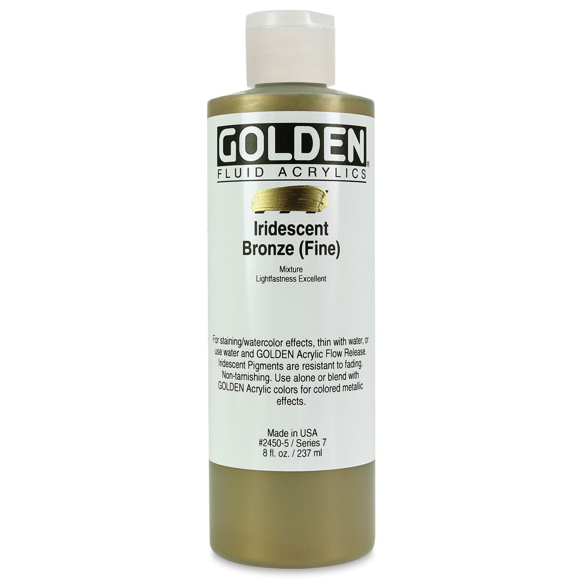 Golden Fluid Acrylics - Iridescent Bronze (Fine), 8 oz bottle