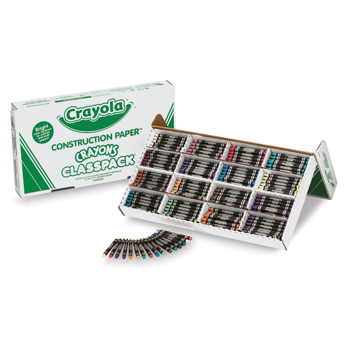 Crayola Construction Paper Crayons Classpack - Bold and Bright, Set of 400, 16 Colors