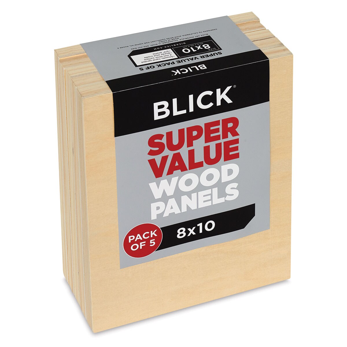 Blick Super Value Wood Panel Pack - 8&#x22; x 10&#x22;, Pkg of 5