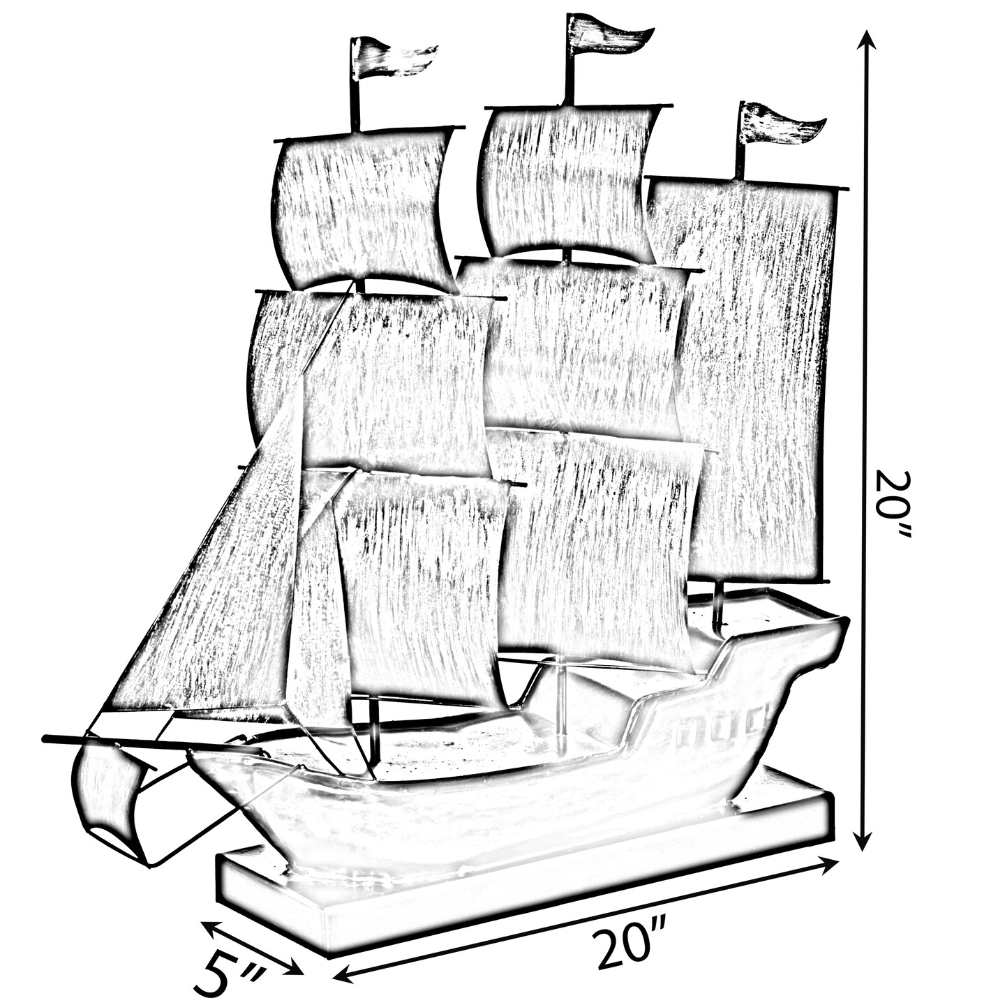 Nautical Home Decor Metal Sailboat Centerpiece Ship Decor Desktop Decoration