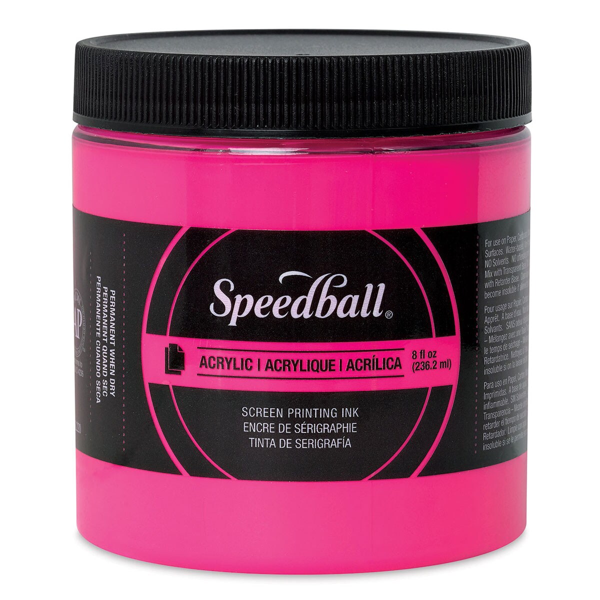 Speedball Permanent Acrylic Screen Printing Ink - Fluorescent Magenta, 8 oz
