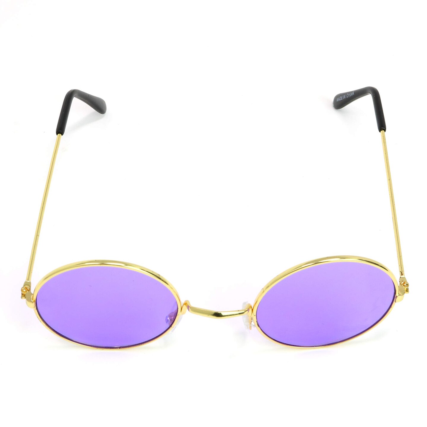 Purple Round Hippie Glasses - Purple 60's Style Hipster Circle Sunglasses - 1 Pair